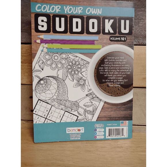 NEW - Color Your Own Sudoku 15 Page Book~ Bendon Volume 101 - Picture 2 of 2